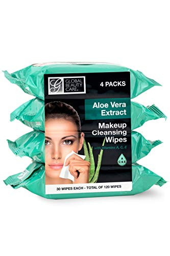 Global Beauty Care Makeup Remover Wipes 120 Count Aloe Vera