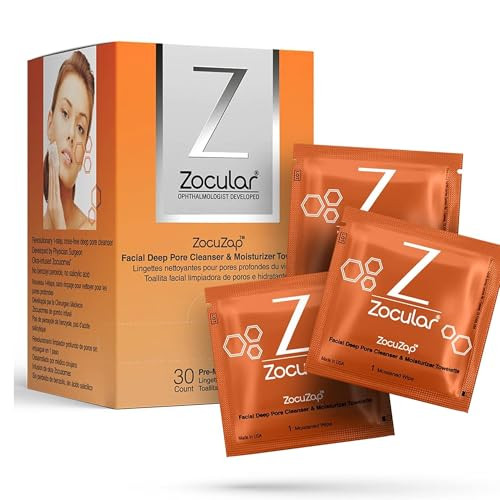 Zocular ZocuZap Face Wipes Moisturizing Face Cleansing Wipes for Makeup Removal Gentle Exfoliation with Natural Okra Com