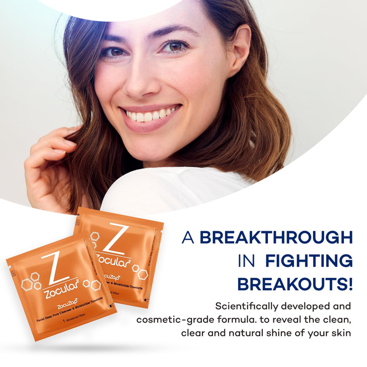 Zocular ZocuZap Face Wipes Moisturizing Face Cleansing Wipes for Makeup Removal Gentle Exfoliation with Natural Okra Com
