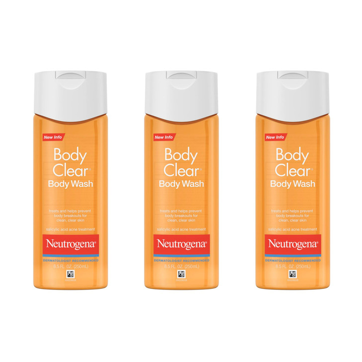 Neutrogena Body Clear Acne Body Wash 2 Salicylic Acid Acne Medication OilFree Glycerin for Breakouts on Back Chest Shoul