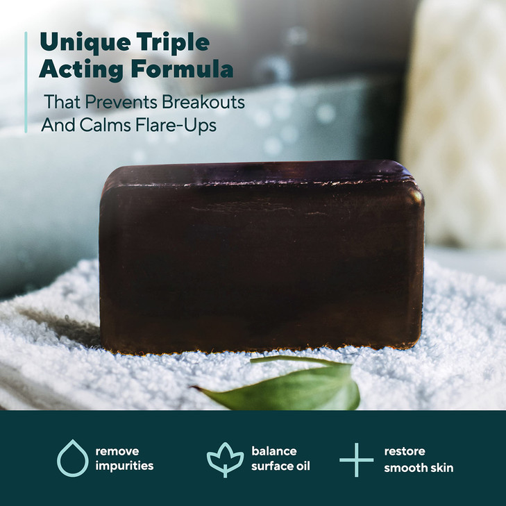 Maries Original Acne Bar Soap Cleanser for Face and Body Acne Treatment with Bentonite Clay Organic Oat Bran Noni Fruit