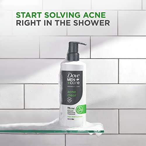Dove MenCare Advanced Care Cleanser Acne Clear 3 Count for Acne Prone Skin Face Body Cleanser with 1 Salicylic Acid 169