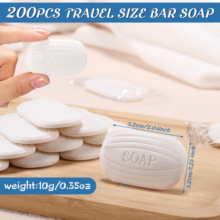 Heigble 200 Pcs 035 oz Mini Bar Soap in Bulk Individually Wrapped for Travel Size Hotel Soap Bars Amenities Toiletries f