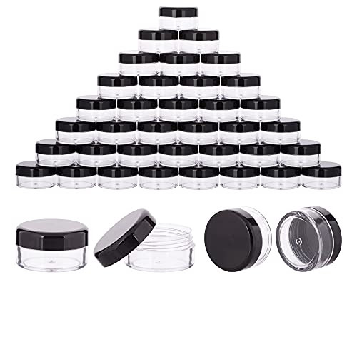 40Pcs 10 Gram Plastic Cosmetic Containers with Lids for Lotion, Creams, Toners, Lip Balms, Makeup Samples Jars BPA free (10g-40pcs, black) online at globaldelivered