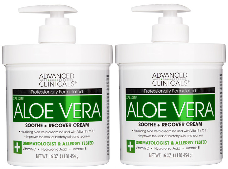 Advanced Clinicals Aloe Vera Lotion Skin Care Relief Vitamin E Infused Hyaluronic Acid Moisturizer Vitamin C Body Lotion