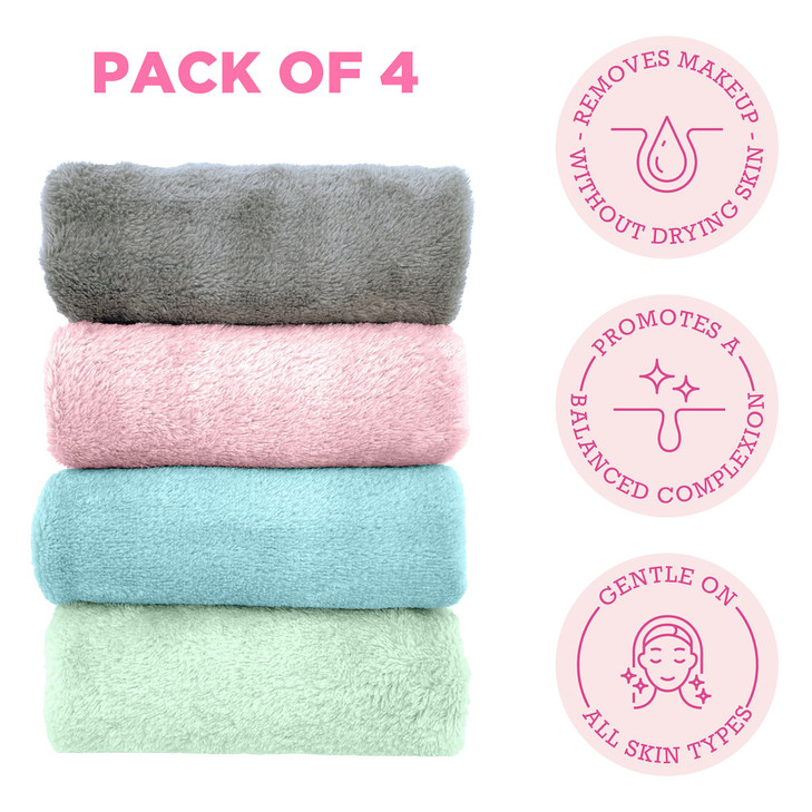ERASE YOUR FACE Reusable Makeup Remover Cloths Microfiber Face Towels to Cleanse Remove Makeup Water Activated for Sensi