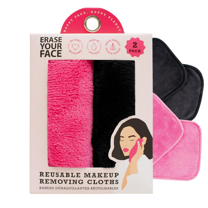 ERASE YOUR FACE Reusable Makeup Remover Cloths Microfiber Face Towels to Cleanse Remove Makeup Water Activated for Sensi