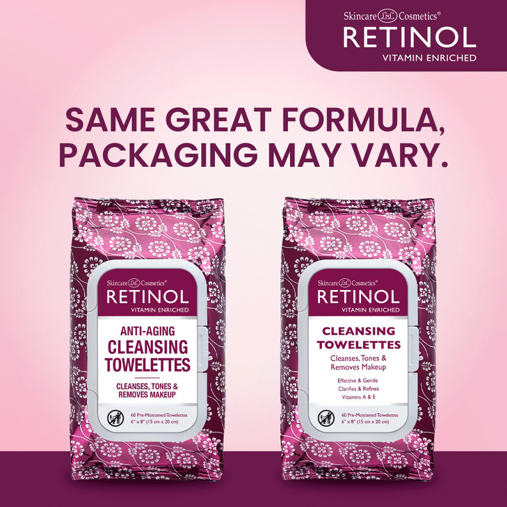 LIVAURA Retinol AntiAging Cleansing Towelettes AllinOne Cleanser Toner Makeup Remover in a Convenient PreMoistened Wipe