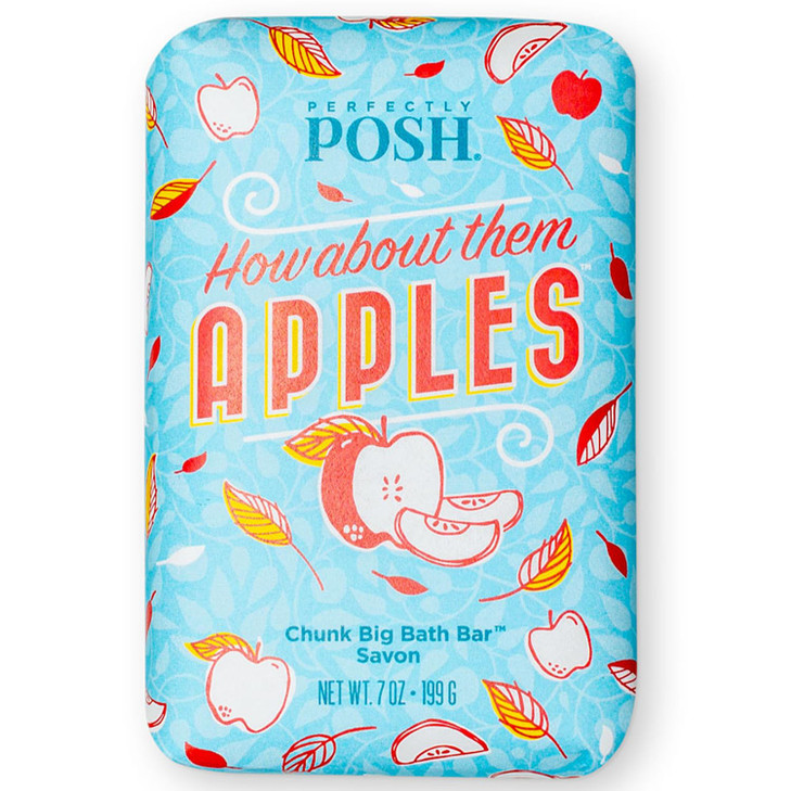 Perfectly Posh How About Them Apples Big Bath Bar Nourishing Soap with Cinnamon Apple Fragrance for Energizing Bath Time