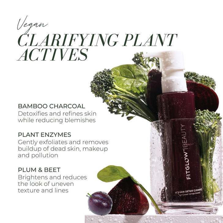 FITGLOW Beauty Vitamin Detox Cleanser Balancing Gel Face Wash with Vitamin C Charcoal Pore Purifying for Clear Smooth Sk