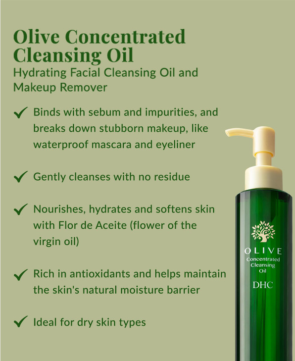 DHC Olive Concentrated Cleansing Oil Hydrating Facial Cleansing Oil Makeup Remover ResidueFree Dry Skin Fragrance and Co