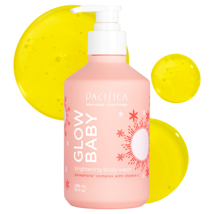 Pacifica Glow Baby Brightening Body Wash Vitamin C AHA Exfoliating Body Wash for Glowing Skin Moisturizing Daily Shower