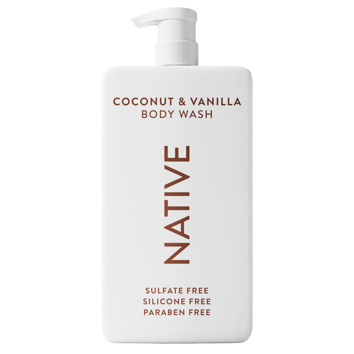 Native Sulfate Free Body Wash Contains Naturally Derived Ingredients for Women Men Coconut Vanilla 36 oz