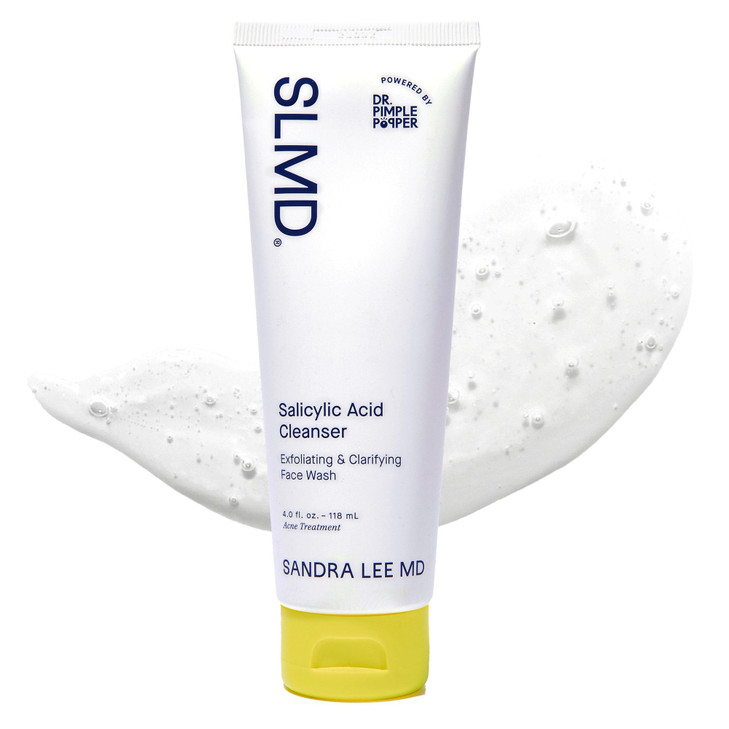 SLMD by Dr Pimple Popper Salicylic Acid Cleanser 4 fl oz Exfoliating Gel Cleanser Face Wash AcneProne Skin Face Wash Hel