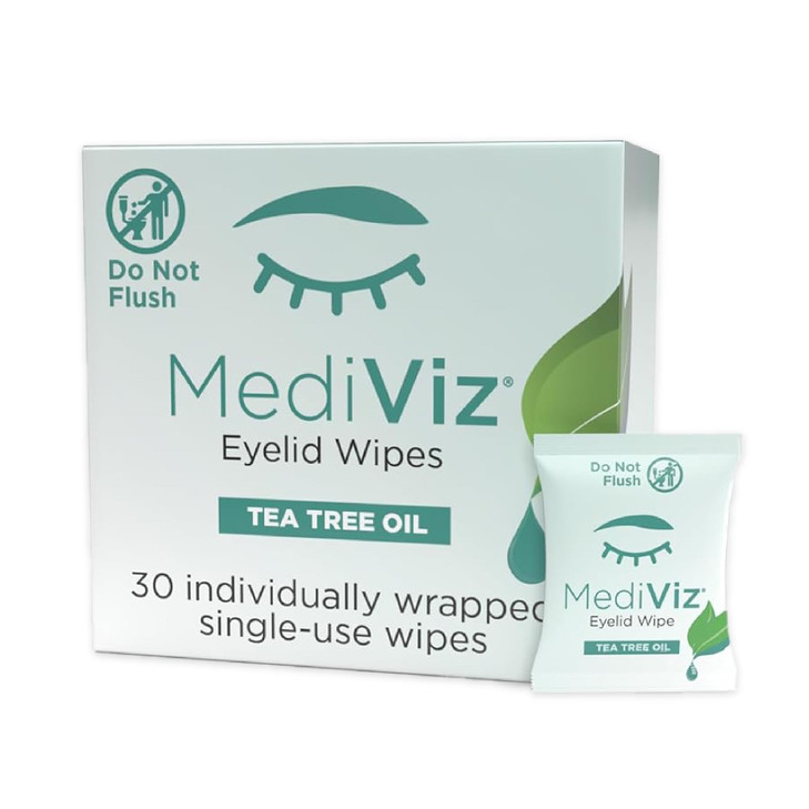 Tea Tree Eyelid Cleanser Wipes 30 SingleUse Towelettes Eyelash and Eyelid Wipes for Soothing Dry Eye Irritation Demodex