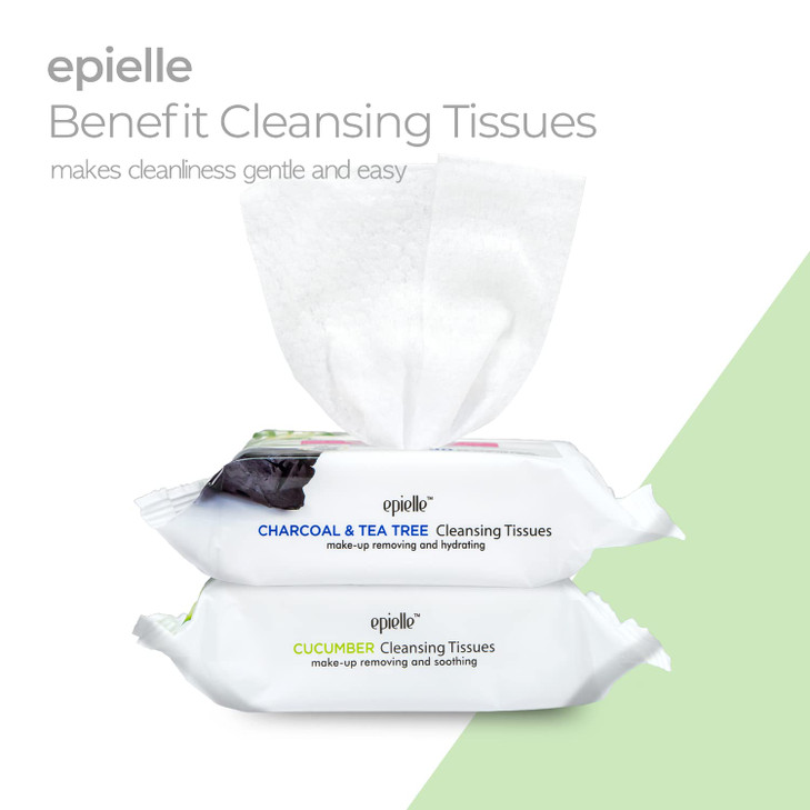 Epielle Makeup Remover Wipes Remove Waterproof Mascara Gentle Daily Facial Cleanser Towelettes with Collagen Tea Tree Al