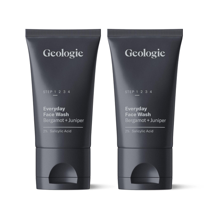 Geologie 2 Salicylic Acid Face Wash Bergamot Juniper Scent Facial Cleanser for Men Women Acne Oil Control Deep Cleansing