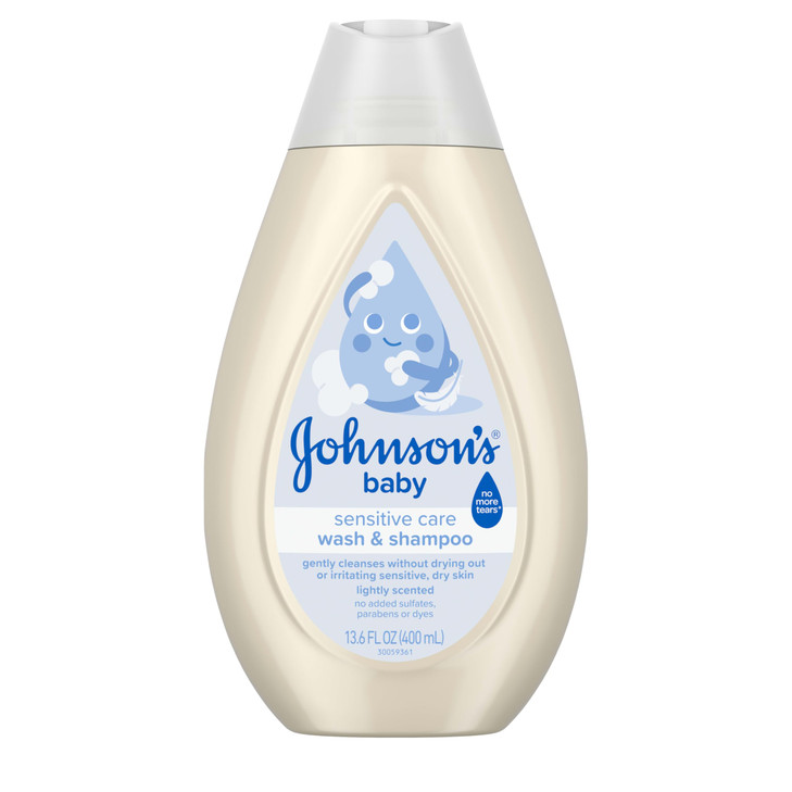 Johnsons Sensitive Care Baby Wash Shampoo Daily Moisturizing 2in1 Baby Wash Shampoo to Gently Cleanse Without Drying Out