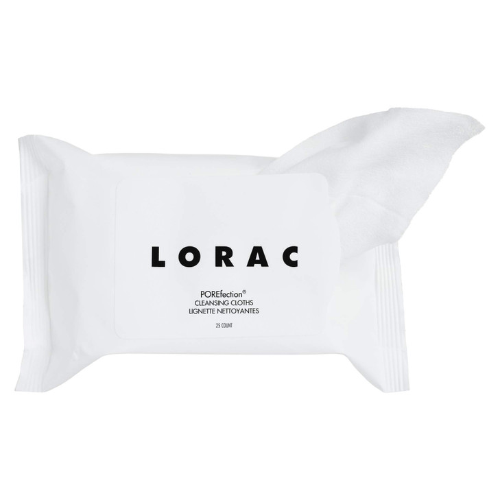 Lorac POREfection Cleansing Wipes Swipes Away Makeup Dirt Oil Gentle Safe for Sensitive Eyes Cruelty Free