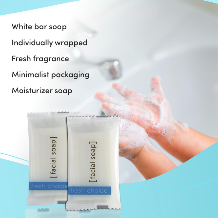 Fresh Choice Bulk Hotel Soap Individually Wrapped Bar Soaps Mini Trial Size Toiletries Bath Body Hand Soap for Vacation