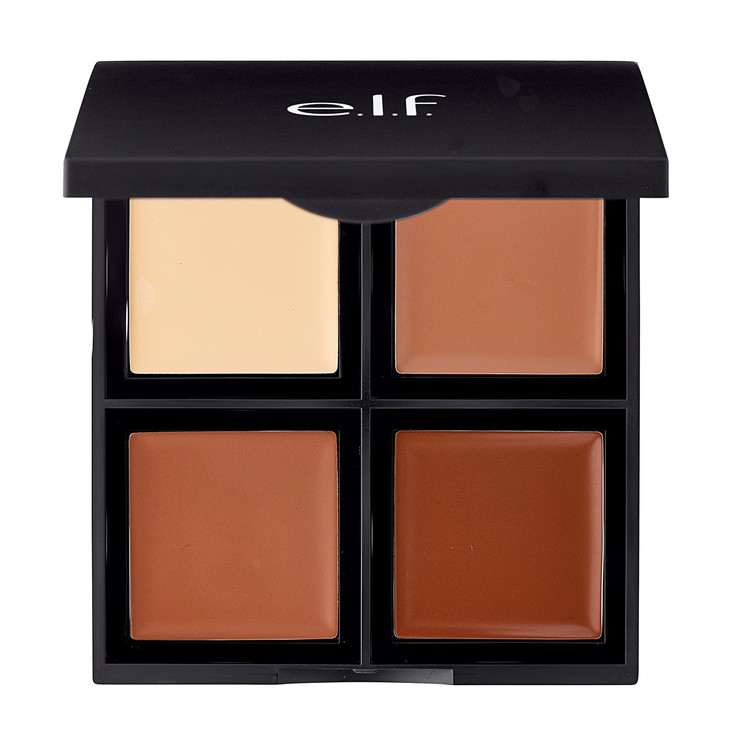 elf Cream Contour Palette 4 Shades Easy to Apply Blendable Buildable Highlights Contours Sculpts Sharpens Bronzes Compac