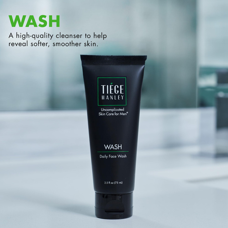 Tiege Hanley Daily Face Wash for Men Gentle FragranceFree Cleanser with Jojoba Oil Aloe Vitamin B3 Hydrating Foaming For