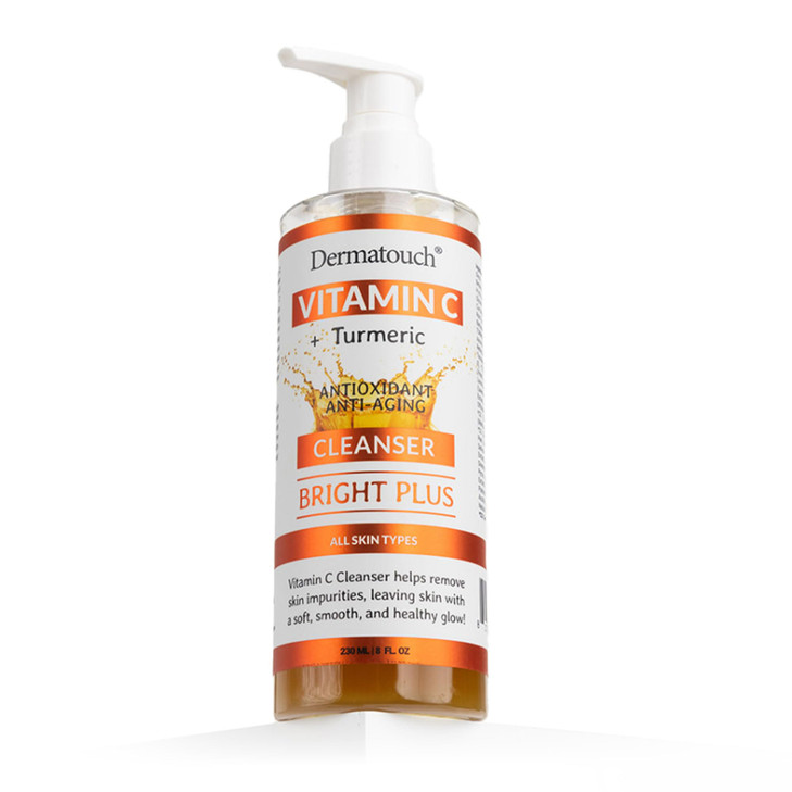 DERMATOUCH Vitamin C Cleanser Water with Turmeric Gentle Foaming Facial Cleanser for Daily Use Helps Remove Impurities A