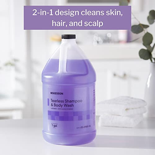 McKesson Shampoo and Body Wash with Aloe Vitamin E 1 Gallon Pack of 1 Bulk Refill Tearless Lavender