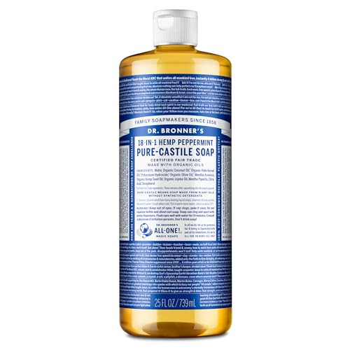 Dr Bronners Hemp Peppermint Pure Castile Oil Made with Organic Oils Certified 25 Oz 1count