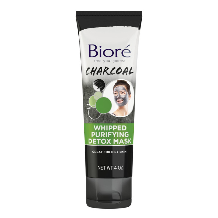 Bior Charcoal Whipped Purifying Detox Mask with Natural Charcoal Deep Pore Cleansing 4 Ounce Dermatologist Tested NonCom