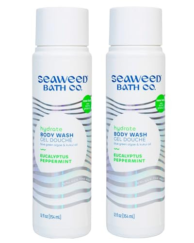 Seaweed Bath Co Hydrate Body Wash Eucalyptus Peppermint Hydrating Lathering Cleanser with Nourishing Natural Ingredients