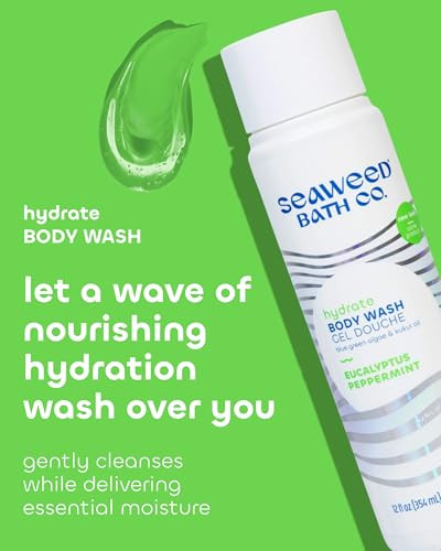 Seaweed Bath Co Hydrate Body Wash Eucalyptus Peppermint Hydrating Lathering Cleanser with Nourishing Natural Ingredients