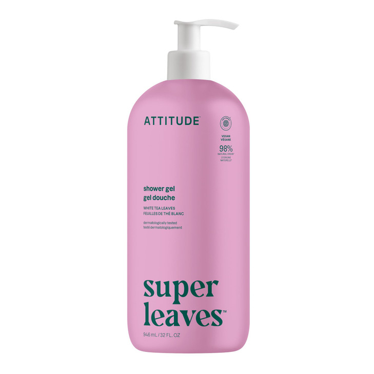 ATTITUDE Soothing Shower Gel Dermatologically Tested Plant and MineralBased Vegan Personal Care Products White Tea Leave