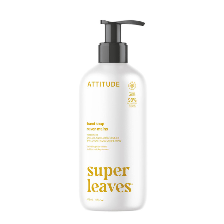 ATTITUDE Liquid Hand Soap EWG Verified Plant and MineralBased Vegan Personal Care Products Earl Grey Fresh Cucumber Scen