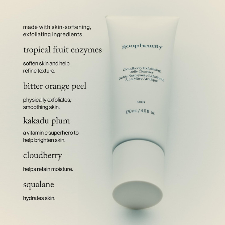 goop Beauty Exfoliating Jelly Cleanser Face Wash to Clean Smooth Skin Squalane Kakadu Plum Vitamin C Moisturizes Soothes