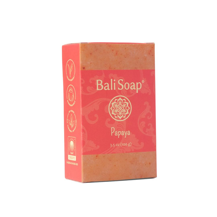 Bali Soap Papaya Natural Soap Bar for Men Women Vegan Handmade Exfoliating Moisturizing 3 Pack 35 Oz Each