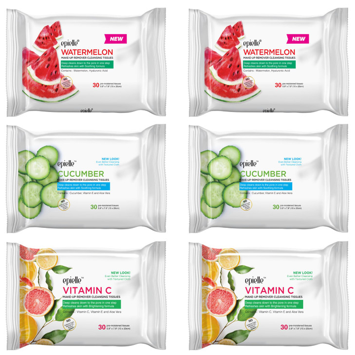 Epielle Makeup Remover Wipes Remove Dirt Oil Waterproof Mascara Gentle Daily Facial Cleanser Towelettes with Vitamin C W