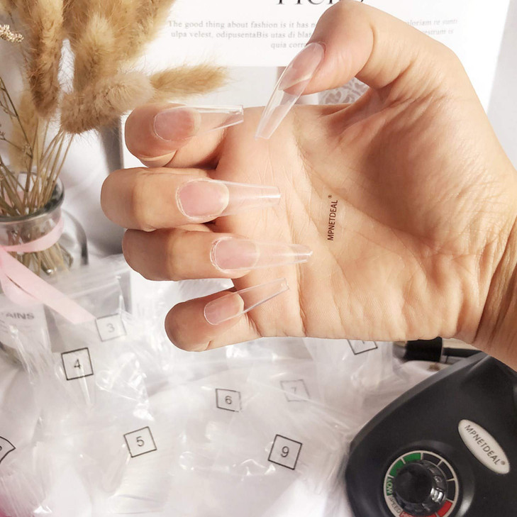 MPNETDEAL 500Pcs Coffin Nails Long Ballerina False Nail Tips Full Cover Fake Artificial Acrylic Nails Extension Tips 10 Size for Nail Salon or Home U online at globaldelivered