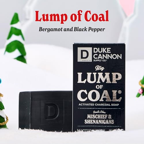 Duke Cannon Supply Co Big Brick of Soap Bar for Men Holiday Edition Big Lump of Coal Bergamot Black Pepper Scent 10 oz 1
