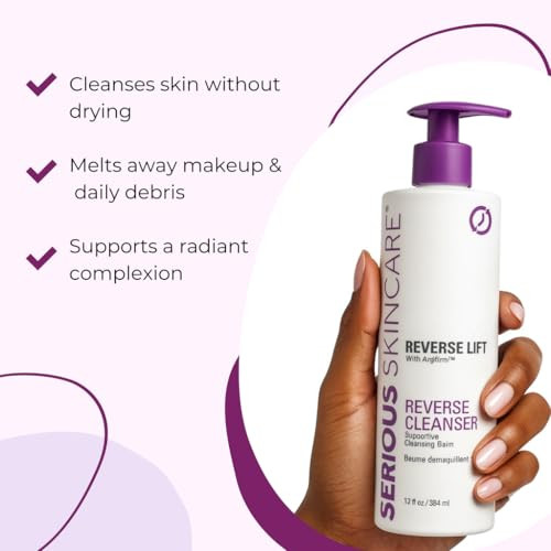 Serious Skincare AntiAging Reverse Lift Supportive Cleansing Balm Hydrating Face Wash Gentle Cleanser for Dry Mature Thi