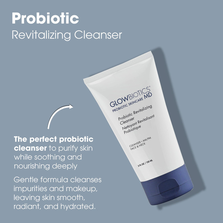 Glowbiotics Probiotic Revitalizing Cleanser AntiAging Face Wash with Peptides 5 oz Hydrating Gel for Hormonal Dry Mature