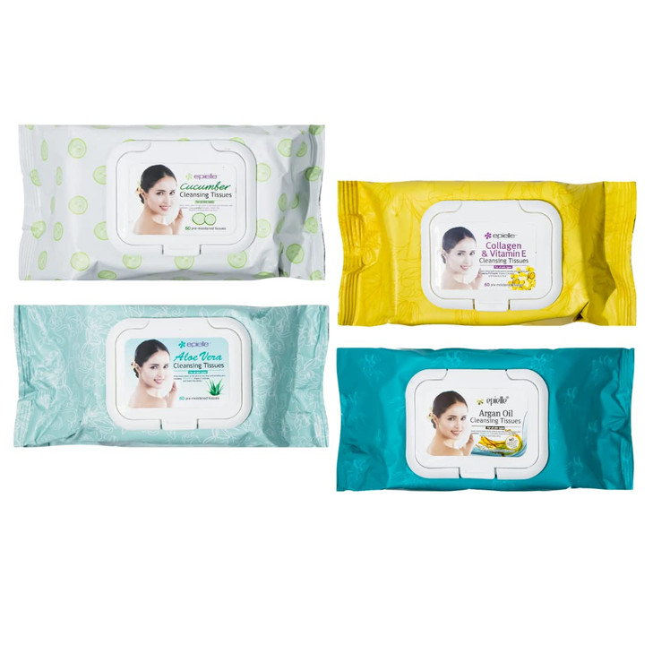 Epielle Makeup Remover Wipes Remove Waterproof Mascara Gentle Daily Facial Cleanser Towelettes with Collagen Cucumber Ar