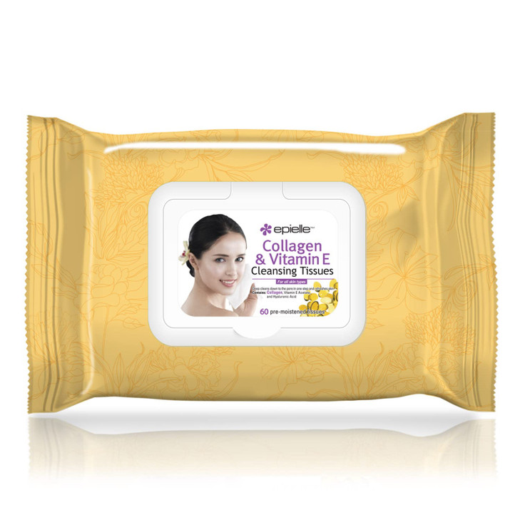 Epielle Makeup Remover Wipes Remove Waterproof Mascara Gentle Daily Facial Cleanser Towelettes with Collagen Cucumber Ar