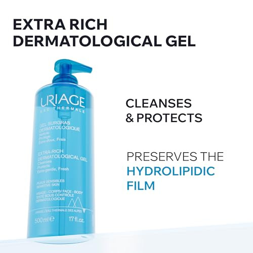 Uriage Extrarich Dermatological Face Body Wash for Sensitive Skin Preserves the Hydrolipidic Film of the Skin Fresh Foam