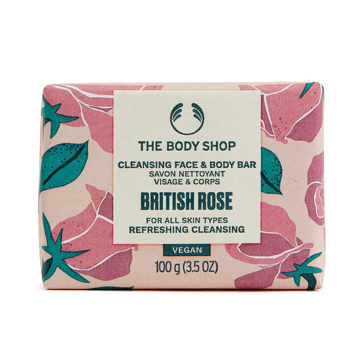 The Body Shop British Rose Cleansing Face Body Bar Refreshing Cleansing For All Skin Types Vegan 35oz