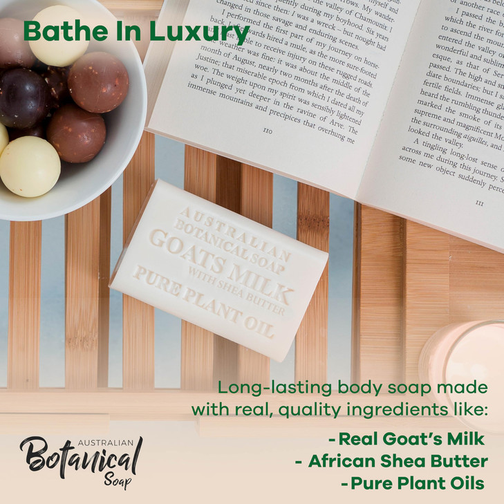 Australian Botanical Soap Goat Milk Soap with Shea Butter 66 oz Bars Triple Milled Body Cleanser Made in Australia with
