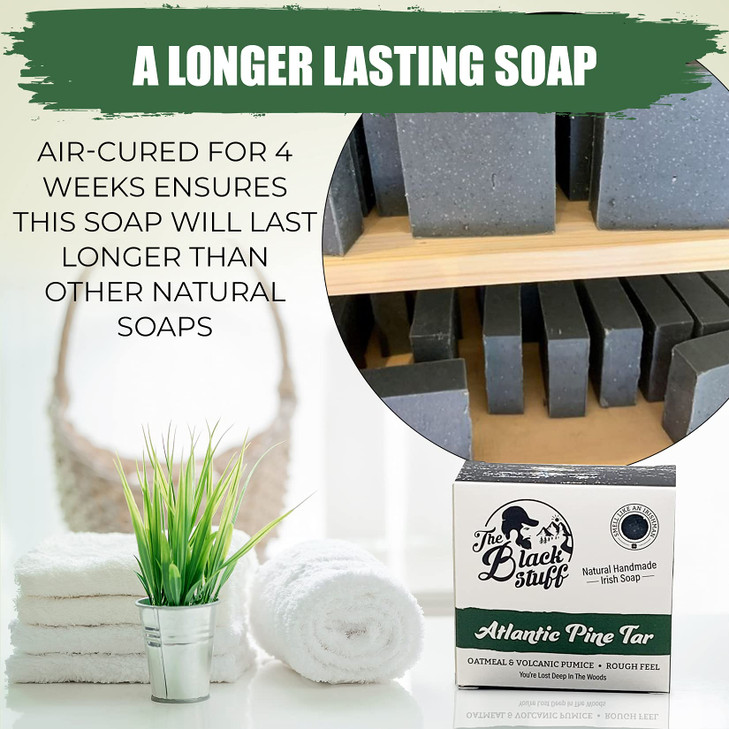 The Black Stuff Pine Tar Soap Mens Bar Soap Made with Pine Tar Organic Ingredients and Essential Oils Handmade Cold Proc