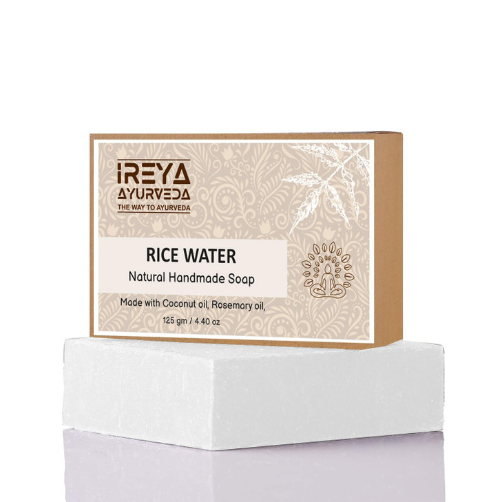 Ireya Ayurveda Rice Water Rosemary Coconut Handmade Soap Rice Water Coconut Oil Rosemary Oil Natural Vegan Moisturizing