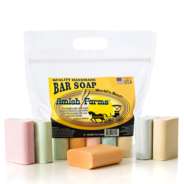 Amish Farms Soap Bar w All Natural Bentonite Clay Made in USA Vegan Moisturizing for Sensitive Skin Women Mens Face Body