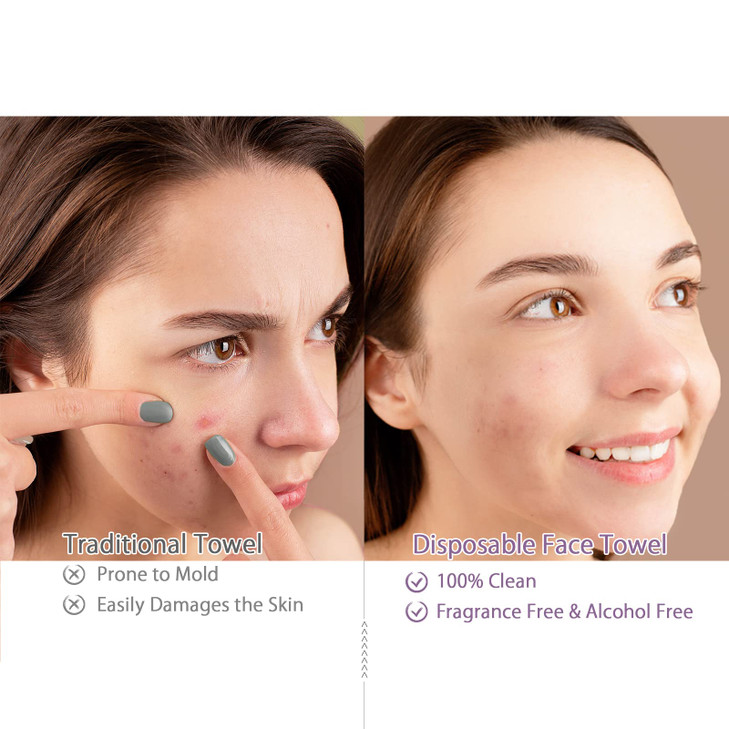 130 Count 2 PACK Disposable Face Towel 100 Cotton Biodegradable SoftLarge Size 10X 12and Thick Disposable Clean Face Tow